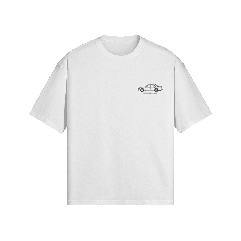 Vorderseite – Weiß – W124 Fine Line · Heavyweight T-Shirt · 280 g/m²